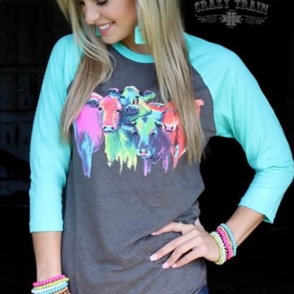 Crazy Train Cow Raglan